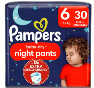 Pampers Baby-Dry Night Pants Maat 6 Luierbroekjes 30 stuks, 4 voor €30 bij de Etos