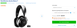 SteelSeries Arctis Nova 7 Draadloze Gaming Headset voor €129,99 bij Coolblue