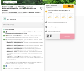 Estancia en Snö Hotel Bielsa 3* desde 1 noche con desayuno incluido pxp de 28€