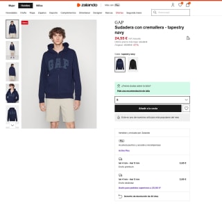 Sudadera Gap con cremallera Tapestry Navy por solo 24,55€