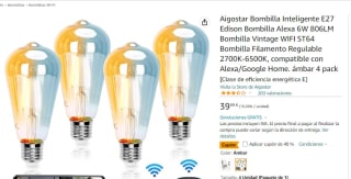 Pack x4 Bombillas inteligentes Aigostar E27 por 23.99€