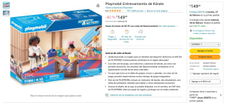 Playmobil Entrenamiento de Kárate por $149 en Amazon