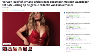 Tot 54% korting op Hunkemöller waardebonnen dmv code bij Groupon