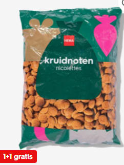Alle pepernoten en snoepgoed 1+1 gratis bij de Hema