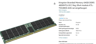 Kingston KTL-TS548D4-64G - Geheugen voor €171,61 bij Amazon