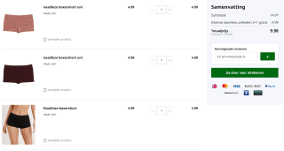 2+1 gratis op diverse hipsters en boxershorts voor dames bij terStal