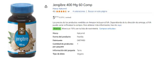 Jengibre 400 Mg 60 Comprimidos por 5.07€