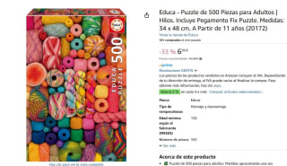 Puzzle marca Educa hilos 500 piezas por 6,99€