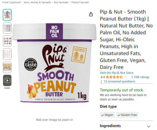 Grab a Pip & Nut - smooth or crunchy peanut butter for £5.75 only at Amazon