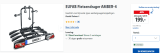 EUFAB AMBER-4 Fietsendrager voor 4 fietsen voor €199 bij Lidl