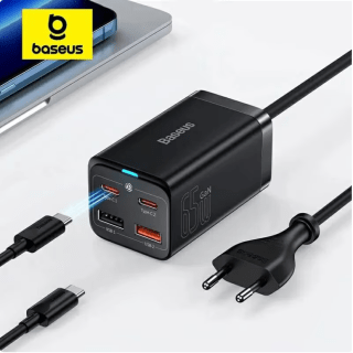 Baseus cargador sobremesa 65w 2usb+2USBC + cable de 100w por 14,70€