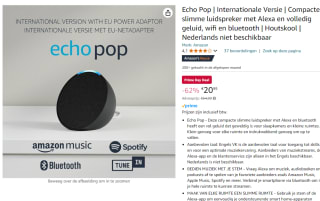 Echo Pop voor €20,99 met Amazon Prime