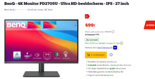 BenQ - 4K Monitor PD2705U - Ultra HD-beeldscherm - IPS - 27 inch voor €499 bij Bol.com