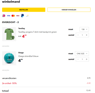 2e artikel 50% korting op bijna alles bij Scapino