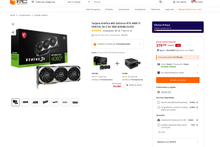 MSI GeForce RTX 4060 Ti 8GB Ventus 3X E OC por solo 379,90€