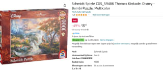 Disney Bambi Puzzle met 1000 stukjes voor €8,19 bij Amazon.nl