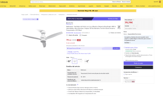 Ventilador Mellerware de Techo con Luz y Mando a Distancia Brizy Bright 40W 6 Velocidades Ultra silencioso por 69,79€