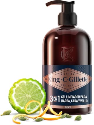 Gel 3 en 1 King C. Gillette para Barba Rostro y Pelo Hombre por 5,99€