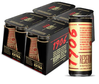 Pack de 24 latas de cerveza 1906 Reserva Especial de 330 ml por 14.60€