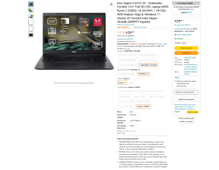 Portátil Acer Aspire 3 A315-23 por solo 529€