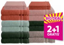 2+1 gratis op alle badtextiel bij Big Bazar