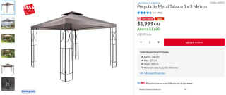 Pérgola de Metal Tabaco 3x3m por $1,999 | Sodimac