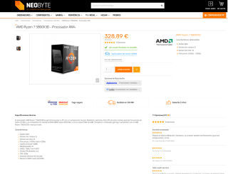 Procesador AMD Ryzen 7 5800X3D AM4 a solo 328,89€