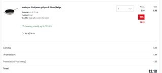 Gietijzeren grillpan Ø 25cm beige of zwart voor €7,17 in de Lidl webshop