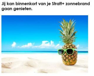 Gratis flesje Zonnebrand Stratt+ via Stratt aan te vragen