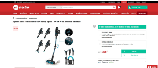 Aspirador Escoba Cecotec Rockstar 11500 Odyssey ErgoFlex - 300 AW, 90 min autonomía, tubo flexible por 205€