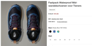 The North Face - Youth Fastpack Hiker Mid WP - Wandelschoenen voor €51 bij The North Face