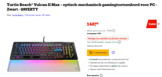 Turtle Beach Vulcan II Max, gaming toetsenbord voor €148,90 bij Bol