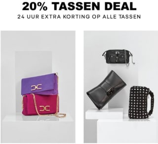 20% korting op alle tassen bij Van den Assem
