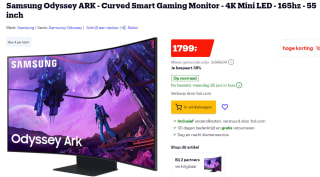 Samsung Odyssey Ark Zwart voor €1.799 bij Bol.com