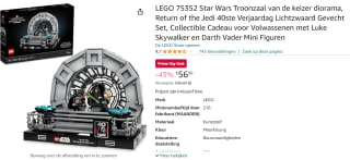 Lego Star wars Troonzaal van de keizer diorama voor €56,90 met Amazon Prime