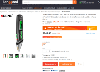Caneta de Teste de Tensão da ANENG à Laser - R$ 43,06