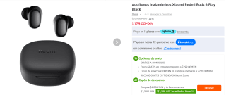 Audífonos Xiaomi Redmi Buds 6 Play por $179