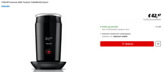 Philips Senseo CA6500/60 - Melkopschuimer - voor €42,97 bij de Mediamarkt