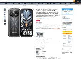 Movil Irrompible DOOGEE S118 32GB + 512GB/2TB 10800mAh por 279,99€