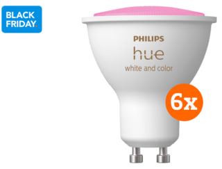 Philips Hue Spot - wit en gekleurd licht - 6 pack - GU10 voor €185 bij Coolblue