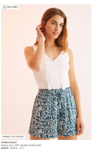 Recopilación pijamas cortos de mujer por 11,69€ desde Women's secret