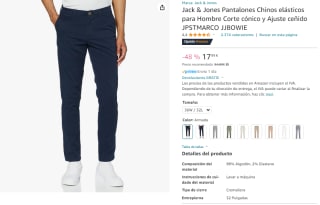 Jack & Jones Pantalones Marco Bowie SA Navy Blazer por 17,99€