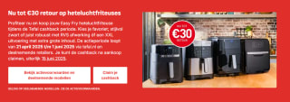 Tot €30 cashback op geselecteerde Tefal heteluchtfriteuses