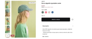 Gorra algodón ajustable verde por 8,09€