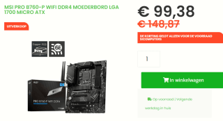 MSI PRO B760-P Wifi DDR4 - Moederbord voor €99,38 bij Sicomputers