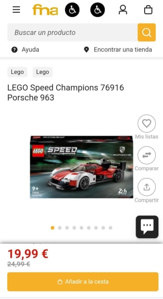 LEGO Speed Champions 76916 Porsche 963 por 19,99€.