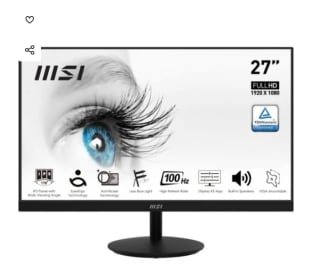 Monitor MSI PRO MP271A 27" LED IPS FullHD 100Hz por 109€