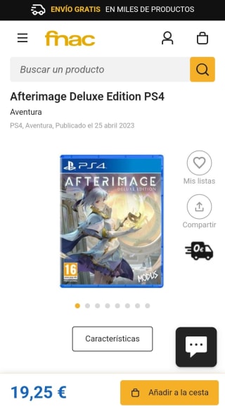 Afterimage Deluxe Edition PlayStation 4 por 19,25€.
