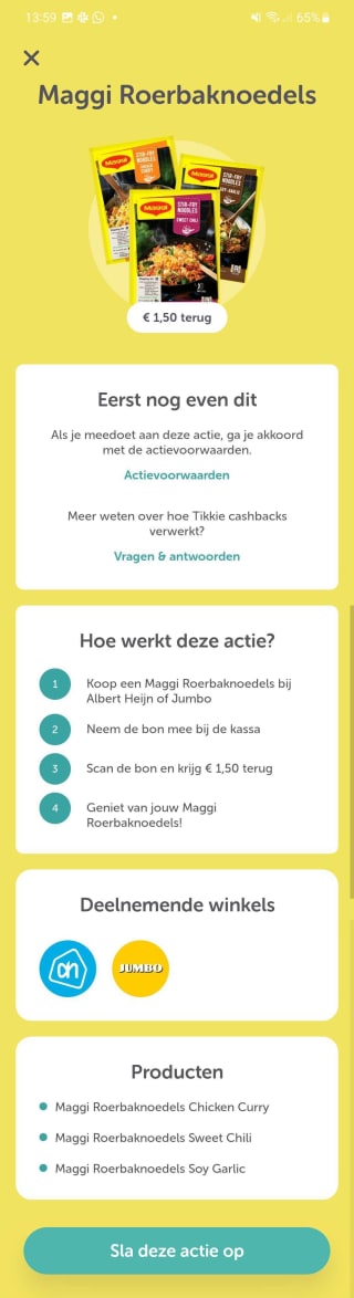 Maggi Roerbacknoedels met 1,50 euro cashback