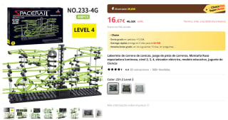 Pista de carrera de canicas luminosa, elevador eléctrico por 16,67€